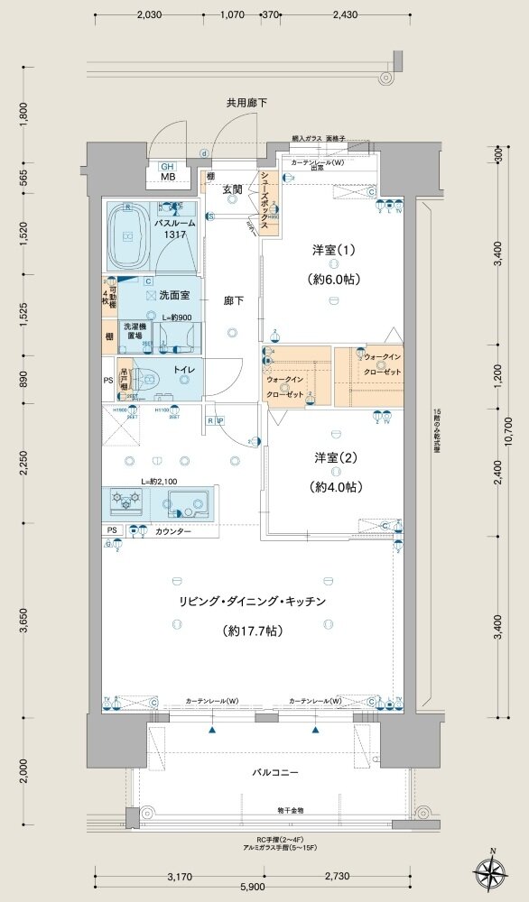 ルグラン別府The Central Luxe 間取り E type Basic Plan