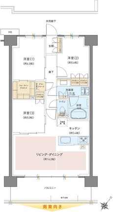 レーベン宇都宮 GRANDIA 間取り B type