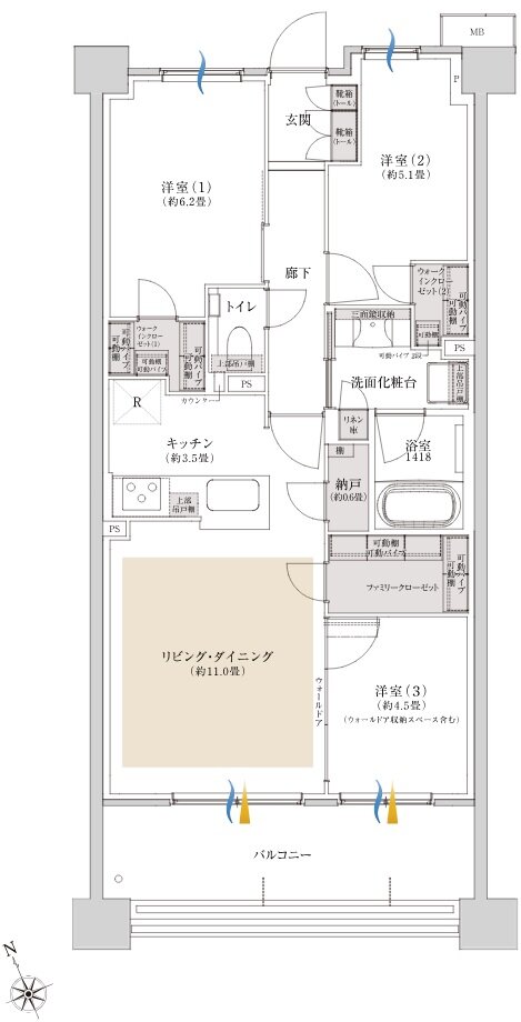 プラウド川崎矢向 間取り D3 type