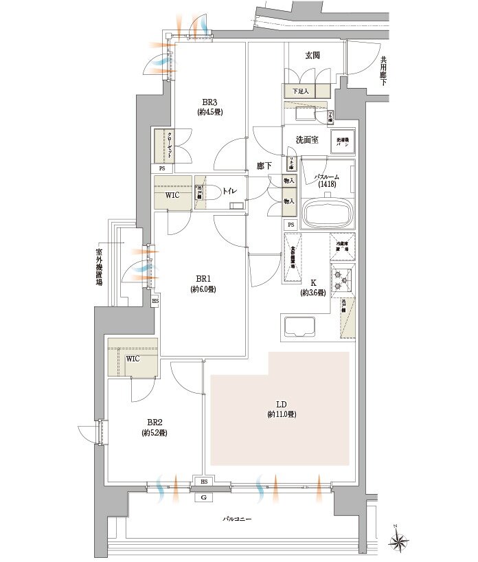イノバス西荻窪 間取り Eタイプ