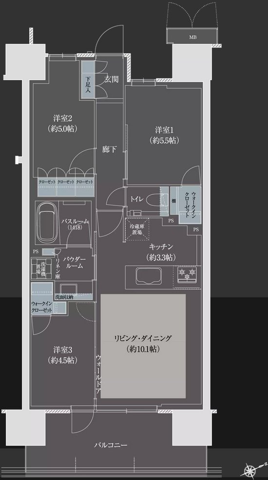 プレミスト立川 間取り F type