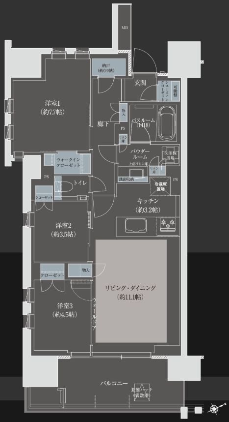 プレミスト立川 間取り B3 type