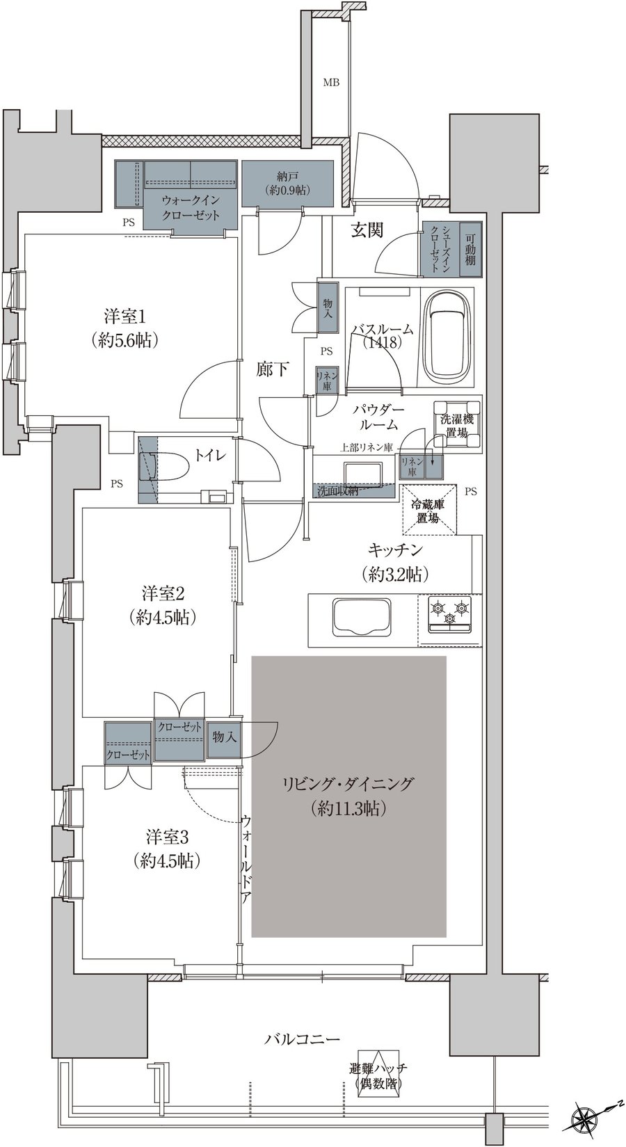 プレミスト立川 間取り B1 type