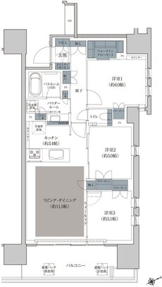 プレミスト立川 間取り H1 type