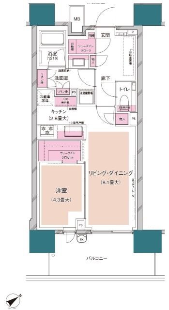 ブランズ芝浦 間取り C type