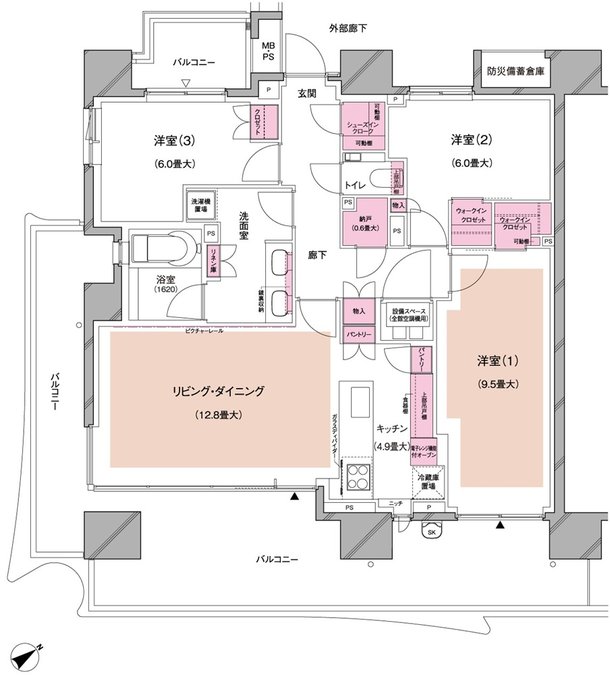 ブランズ芝浦 間取り F type