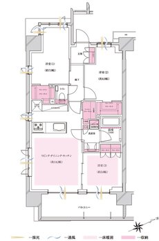 プレシス立川パークフロント 間取り Aタイプ