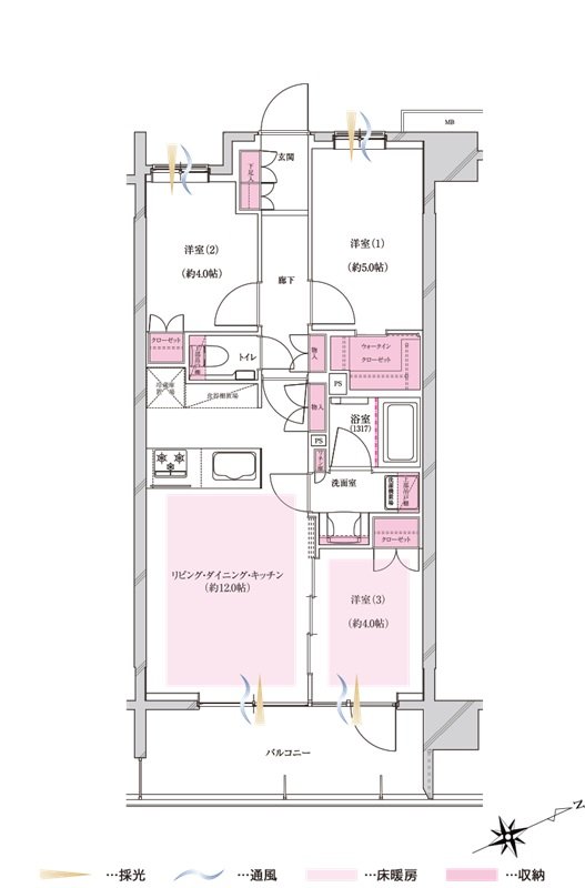 プレシス立川パークフロント 間取り Dタイプ