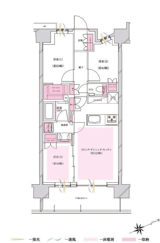 プレシス立川パークフロント 間取り Bタイプ