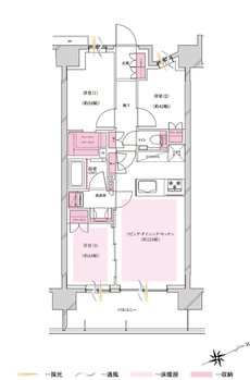 プレシス立川パークフロント 間取り Bタイプ