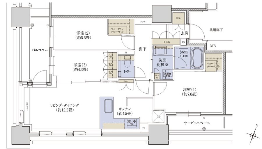プラウド神戸トアロード 間取り C type