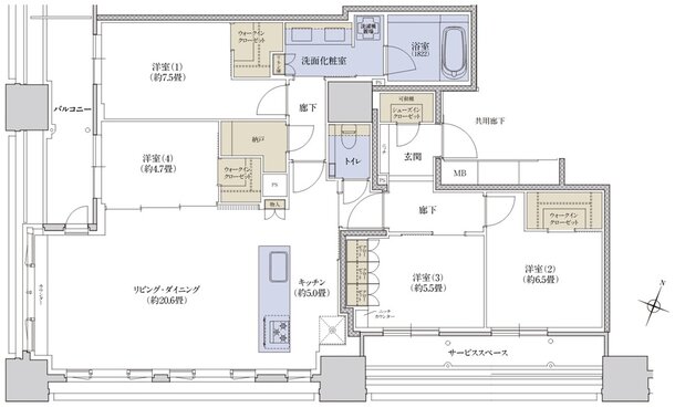 プラウド神戸トアロード 間取り G type