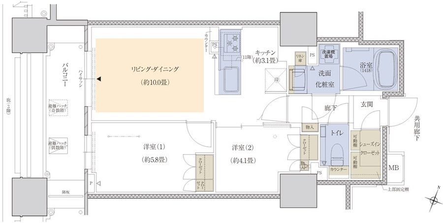 プラウド神戸トアロード 間取り B type