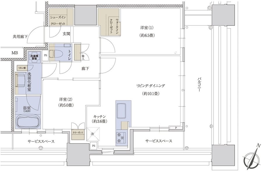 プラウド神戸トアロード 間取り D2 type