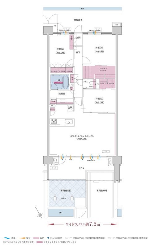 ポレスター自治医大ガーデンヴィラ 間取り FGタイプ