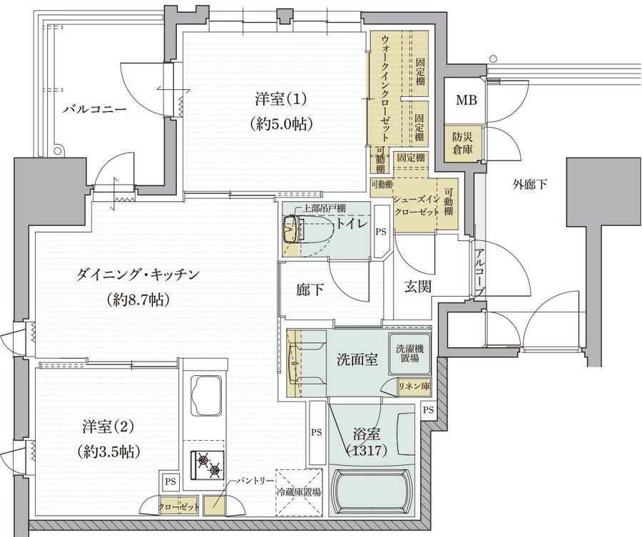 クレアホームズ道後西 ザ・レジデンス 間取り Aタイプ