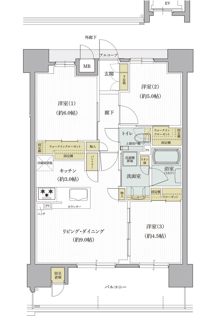 クレアホームズ道後西 ザ・レジデンス 間取り Cタイプ
