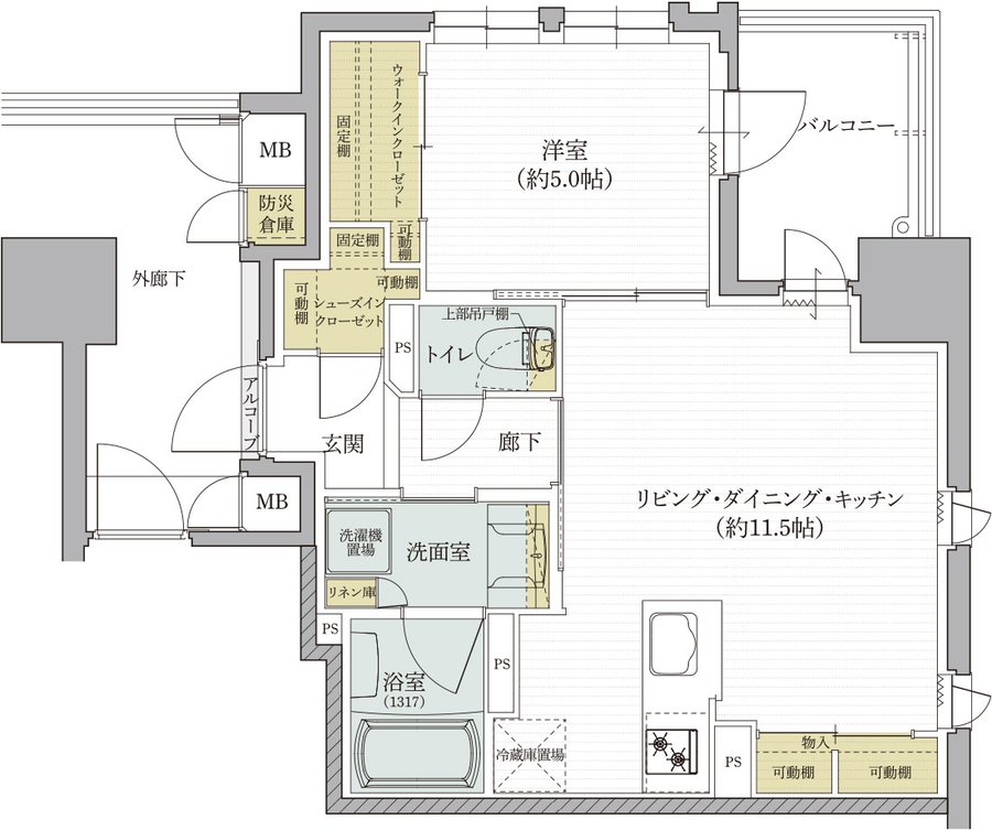 クレアホームズ道後西 ザ・レジデンス 間取り Gタイプ