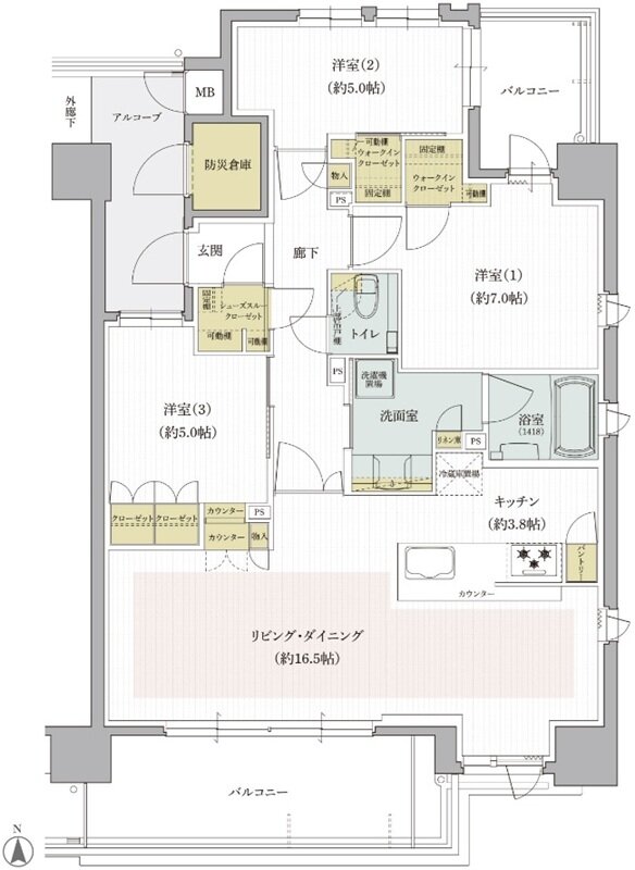 クレアホームズ道後西 ザ・レジデンス 間取り Jタイプ【BASIC PLAN】