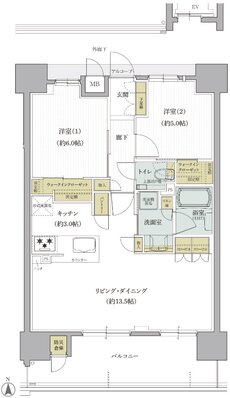 クレアホームズ道後西 ザ・レジデンス 間取り Cタイプ【MENU PLAN1】