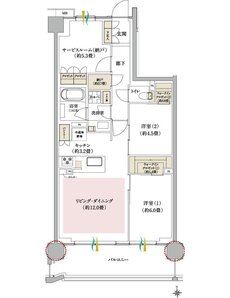 ブランシエラ武蔵中原 間取り Iタイプ（2～5階）