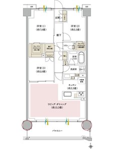 ブランシエラ武蔵中原 間取り Kタイプ（2〜5階）