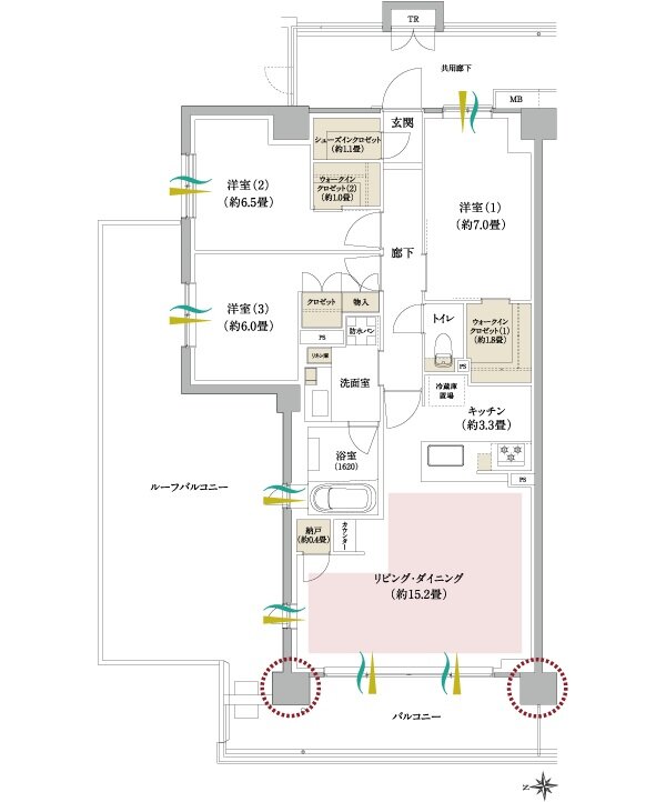 ブランシエラ武蔵中原 間取り Mrタイプ