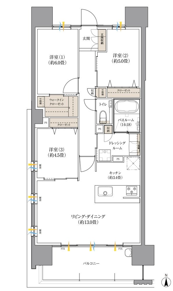 サーパス大分金池 間取り Aタイプ