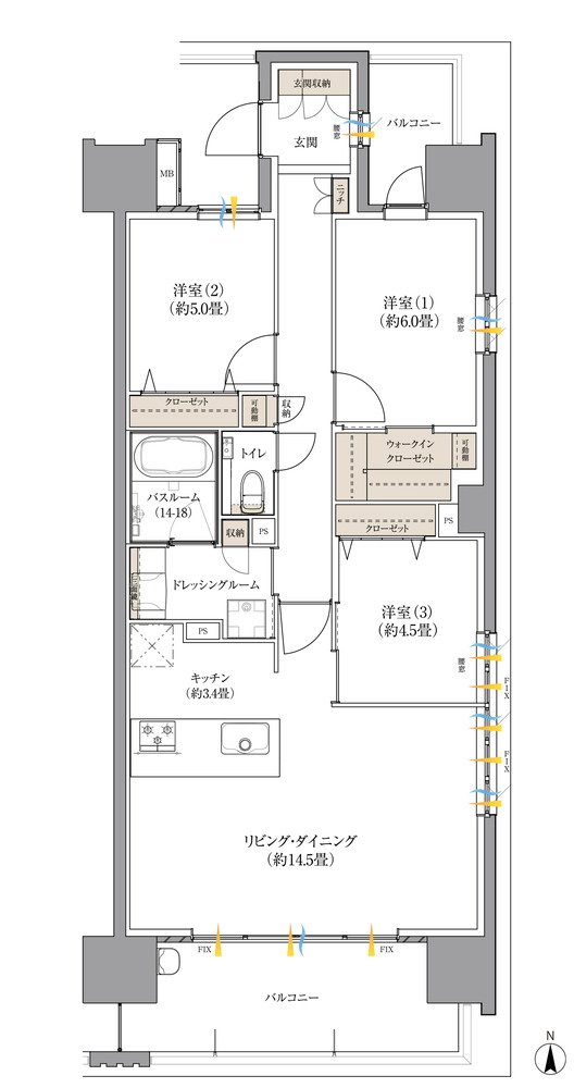 サーパス大分金池 間取り Cタイプ