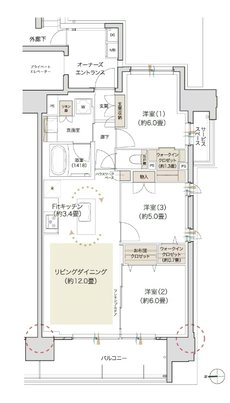 デュオヒルズ御器所 間取り Eタイプ(2期2次)