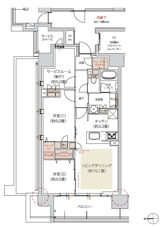 デュオヒルズ御器所 間取り A1タイプ(3期2次)