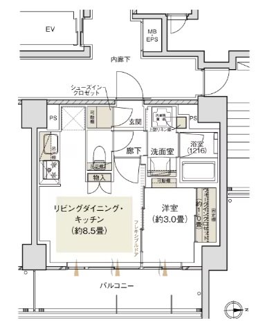 デュオヒルズ御器所 間取り Dタイプ（2期1次）