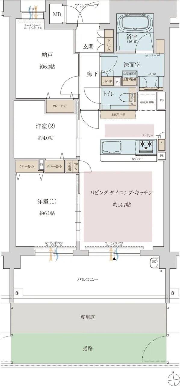 ドルチェヴィータ京都山科 間取り Cg type