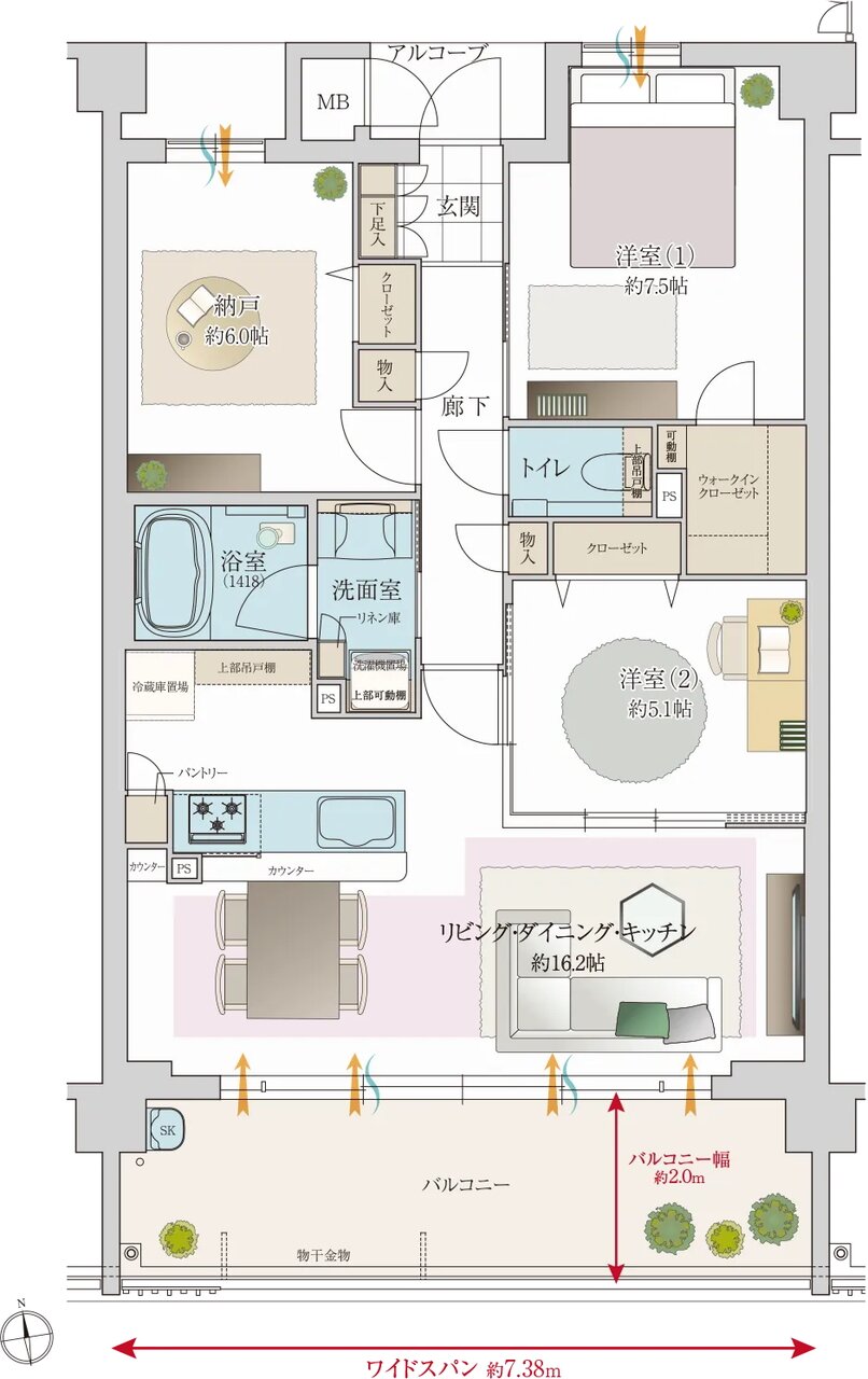 京都・四季の奥座敷プロジェクト 間取り Dh type