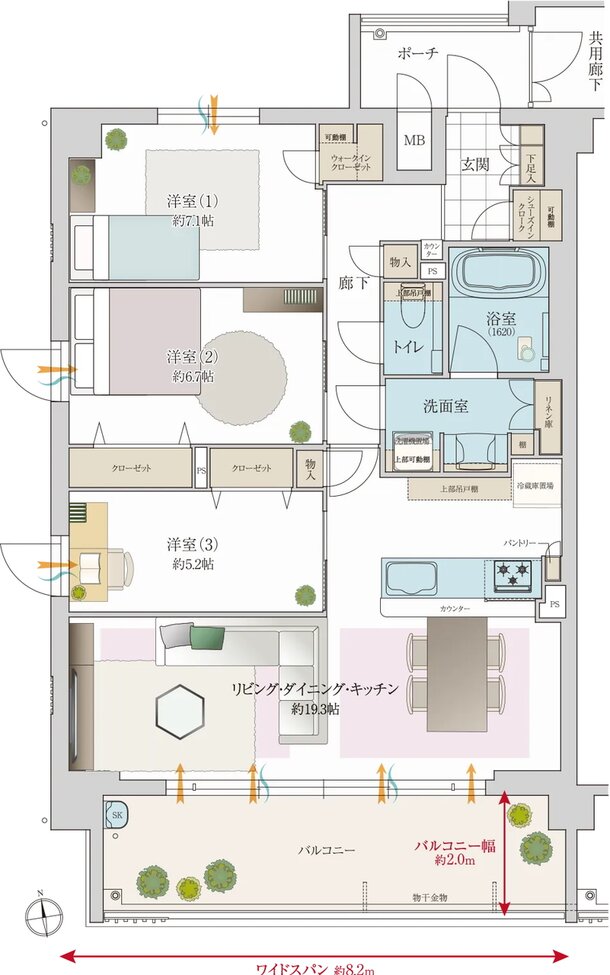 京都・四季の奥座敷プロジェクト 間取り Ah type