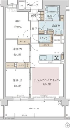 ドルチェヴィータ京都山科 間取り C type