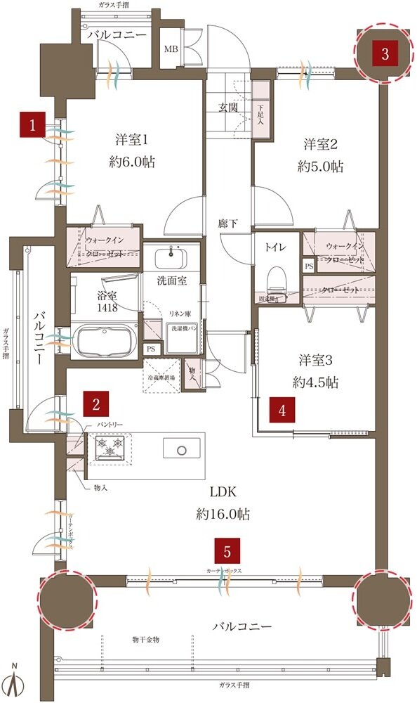 レクシア田迎サウスブライト 間取り A type