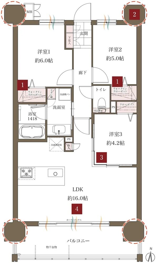 レクシア田迎サウスブライト 間取り C type