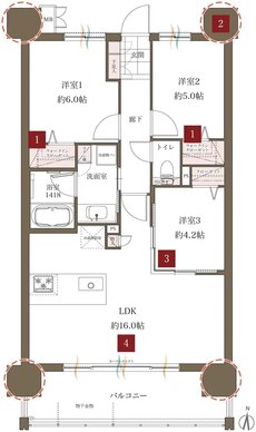 レクシア田迎サウスブライト 間取り C type