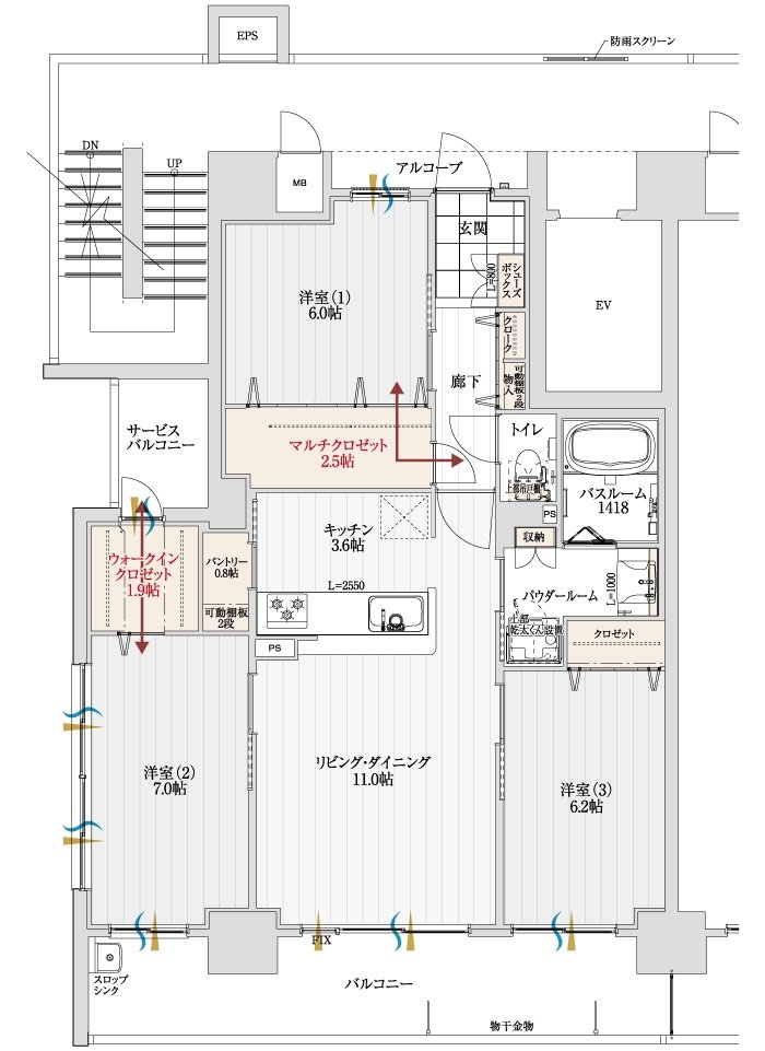 アルファスマート三条 間取り A type