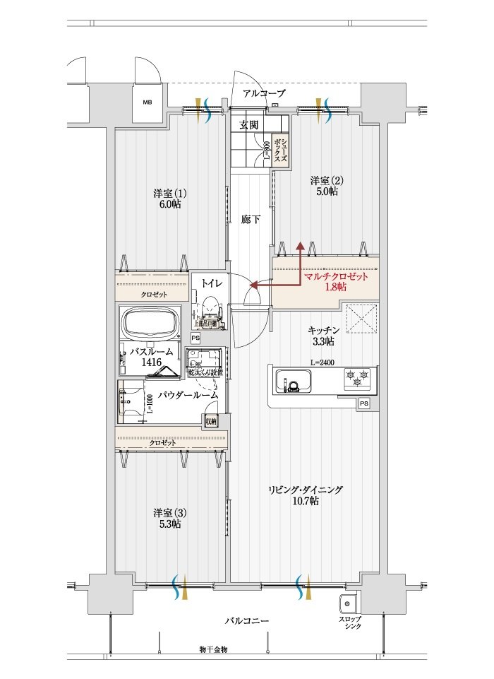 アルファスマート三条 間取り D type