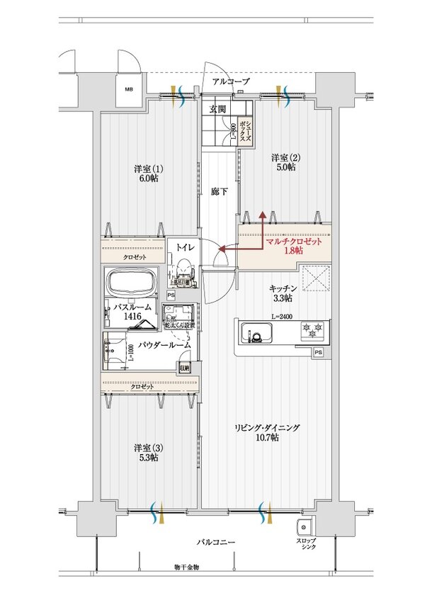 アルファスマート三条 間取り D type