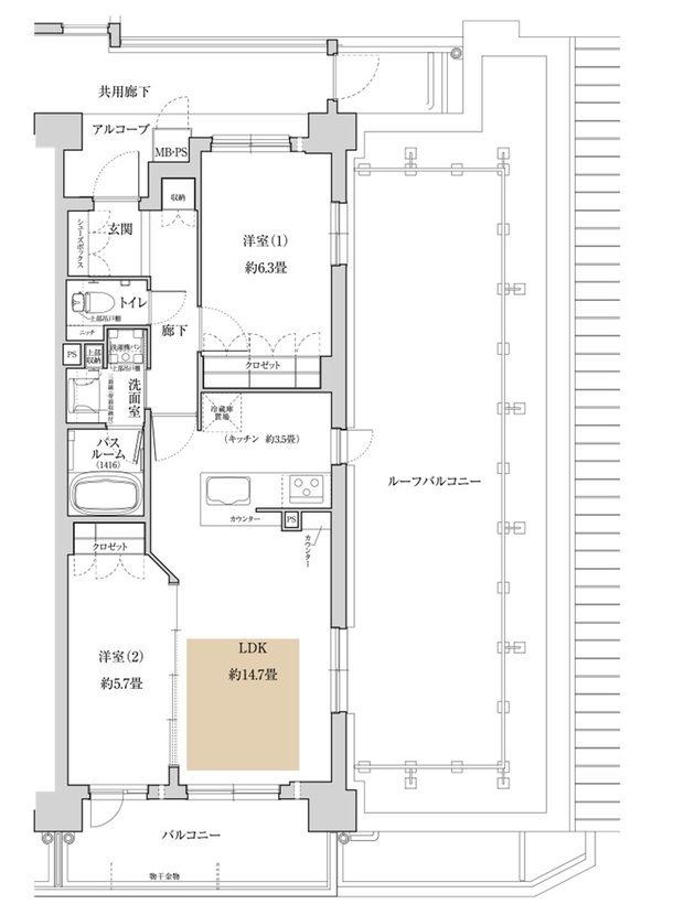 ワコーレ武庫之荘オーセンティア 間取り Ｆtype