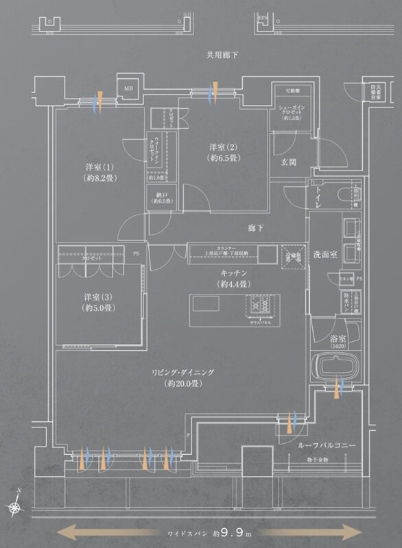 リビオ西新二丁目 間取り Kタイプ