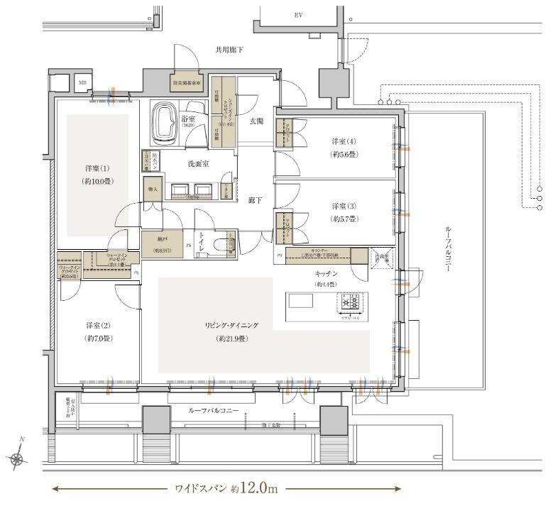 リビオ西新二丁目 間取り Lタイプ