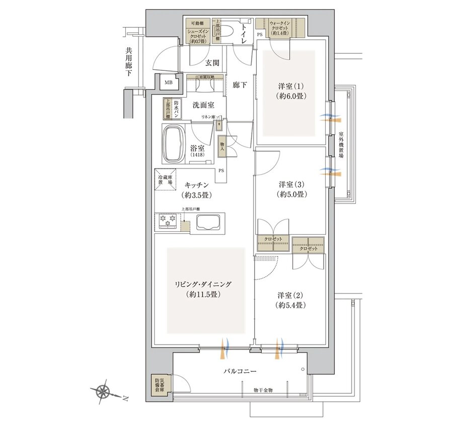リビオ西新二丁目 間取り Hタイプ