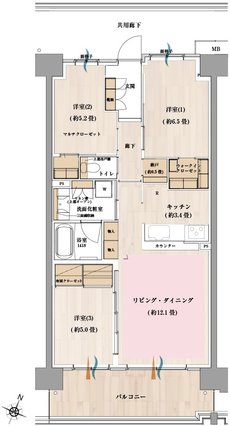 オハナ 松戸ガーデニア 間取り O type