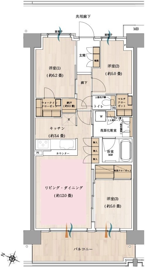 オハナ 松戸ガーデニア 間取り C type
