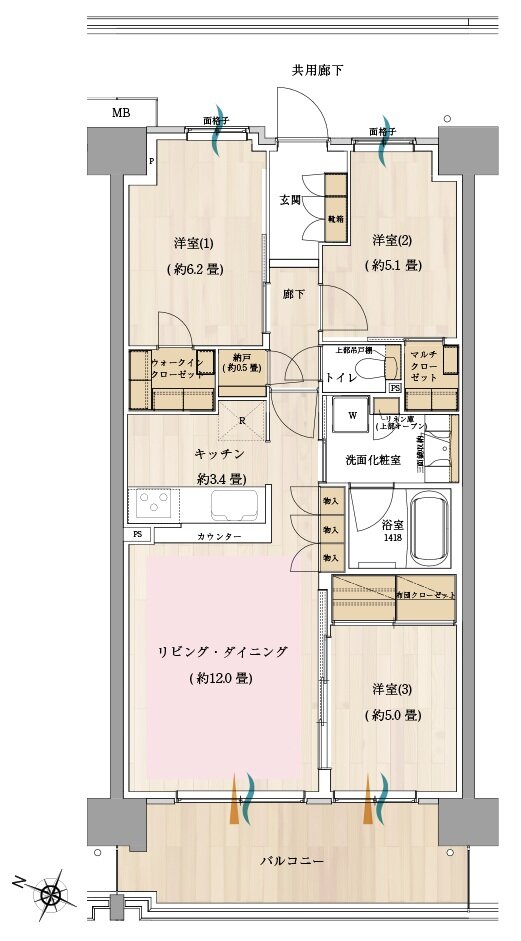 オハナ 松戸ガーデニア 間取り B type