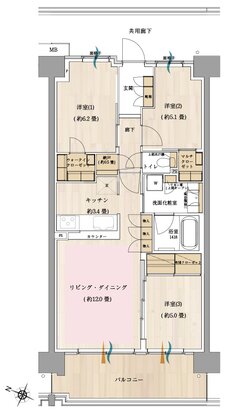 オハナ 松戸ガーデニア 間取り B type